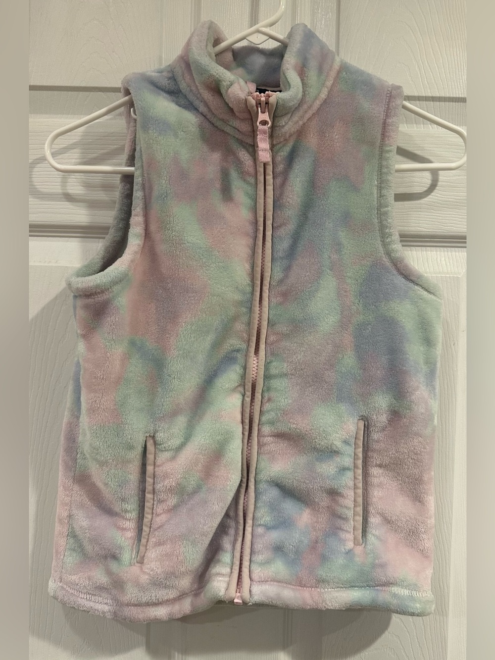 Lands’ End Girls Tie-Dye Fleece Vest with pockets